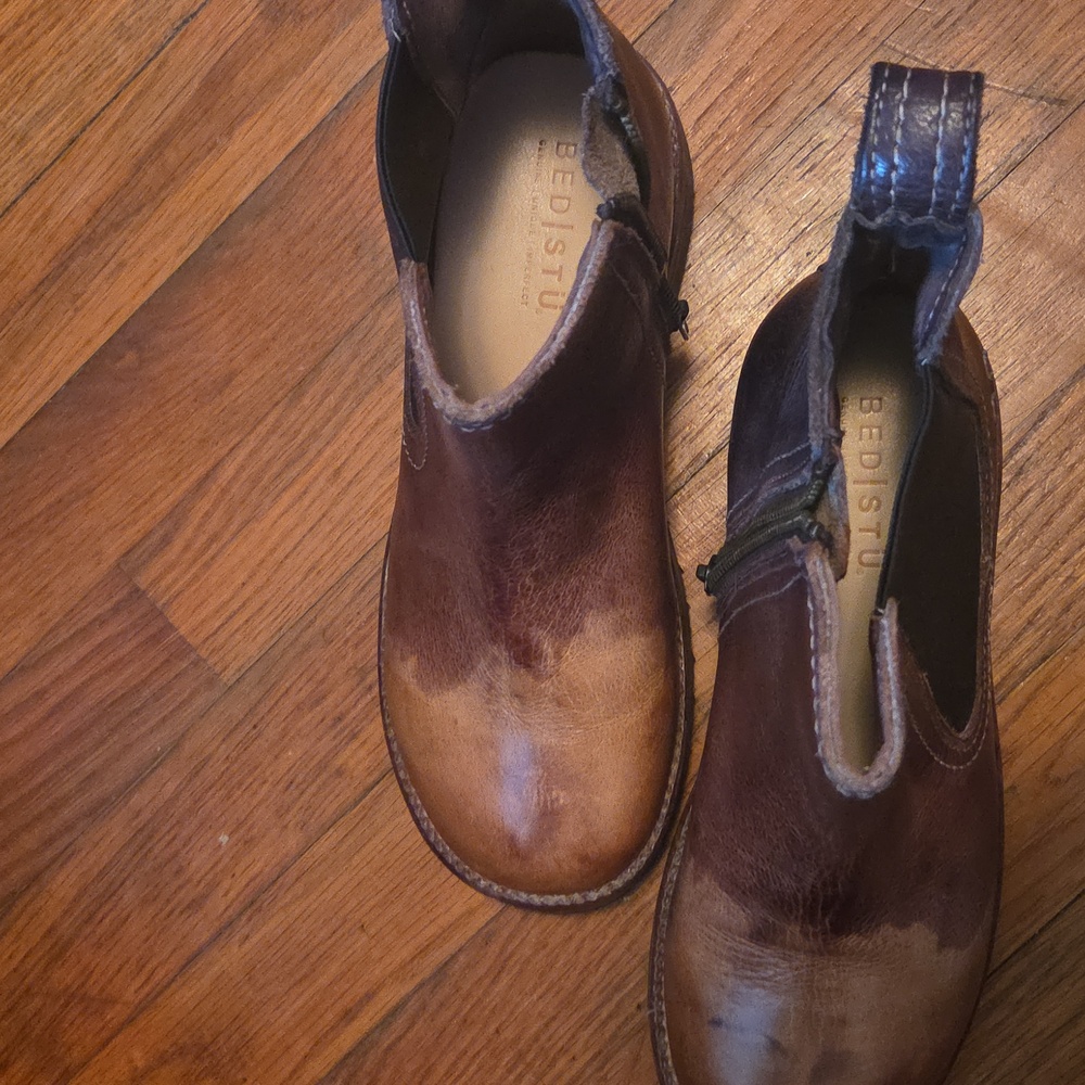 Bed Stu Kiefra Lug Vibram Sole Chelsea Boots Leather Brown Size 7.5 Nearly New